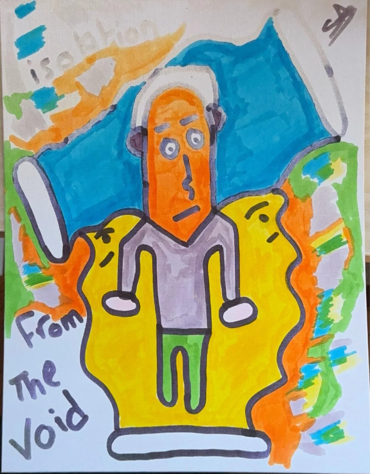From the Void, an art brut painting by S.R. (seennnr) standing in for the seam between Lytherra's two lights.